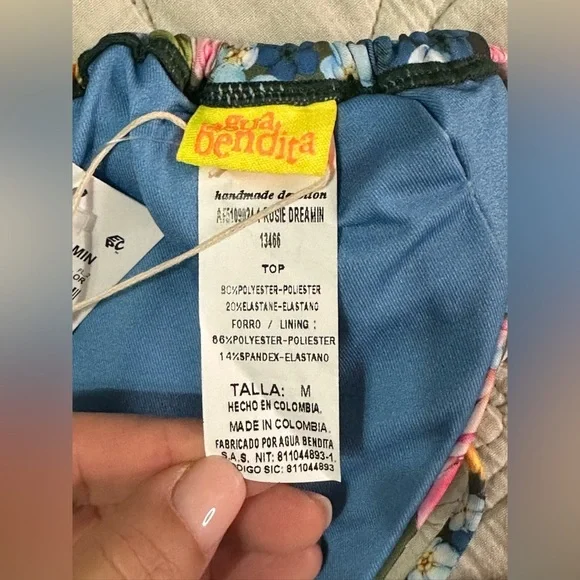 Agua Bendita Rosie Dreamin Bikini Top NWT Size M Beaded Straps - Picture 9 of 12